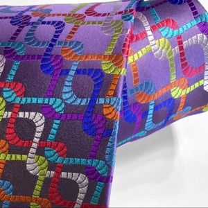 RARE NEW Geometric Royal Blue Tie 100/% Silk Lawrence Ivey Multi-color Necktie